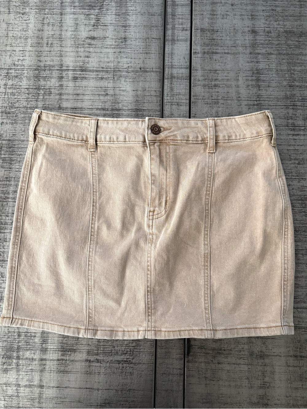 Sincerely Jules Beige Denim Mini Skirt
